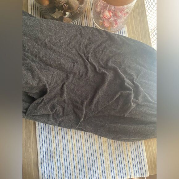 STANDARD JAMES PERSE Midi Dress Sz 4 L Dark Gray Cowl Neck Ruched Lined NEW - Picture 13 of 16